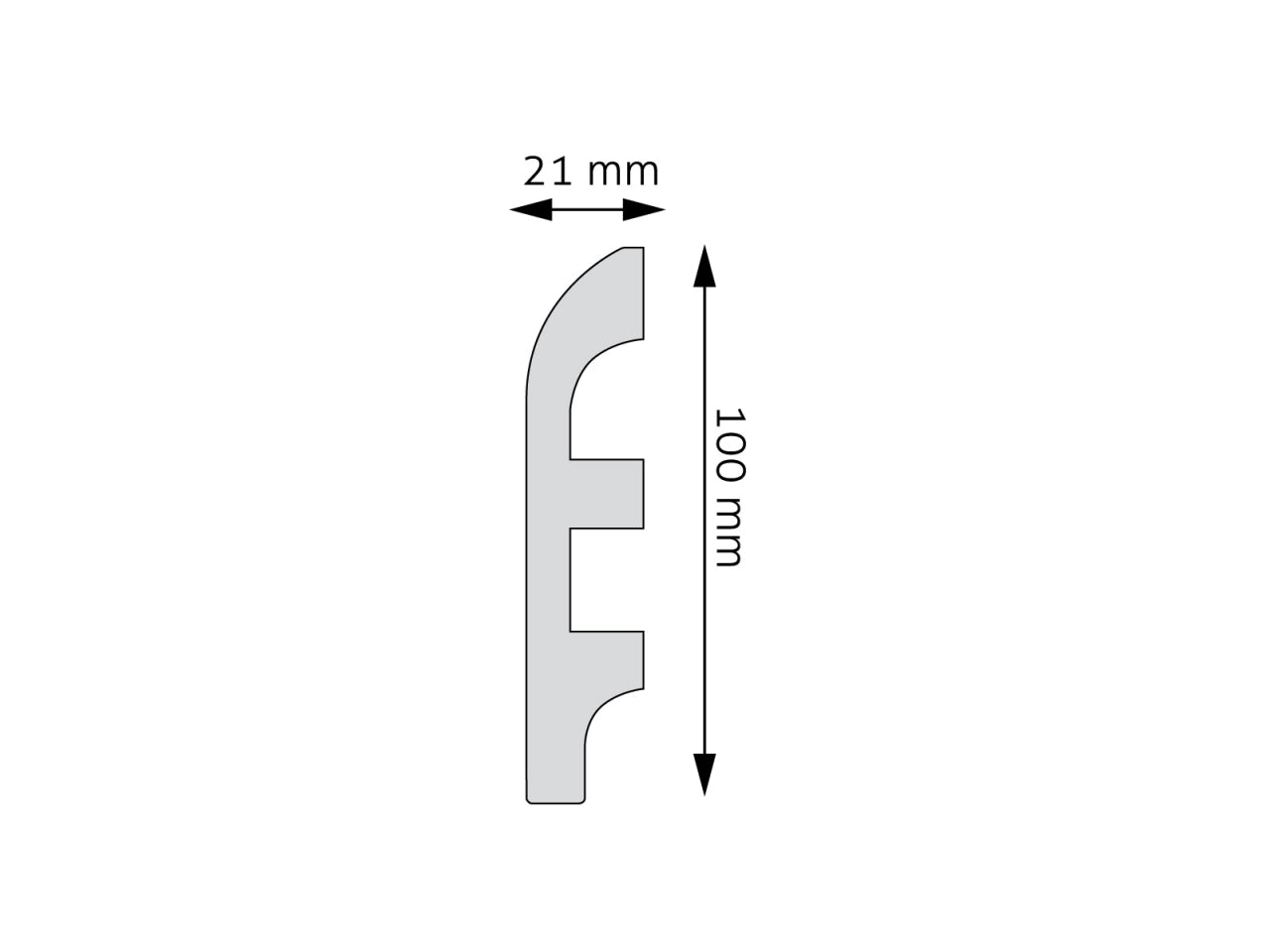 21x100 MM plinta duropolymer