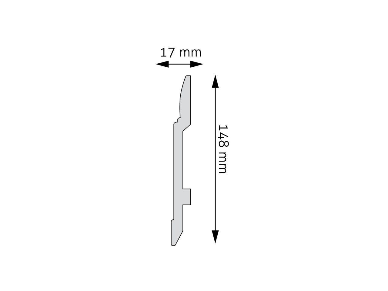 17x148 MM plinta duropolymer