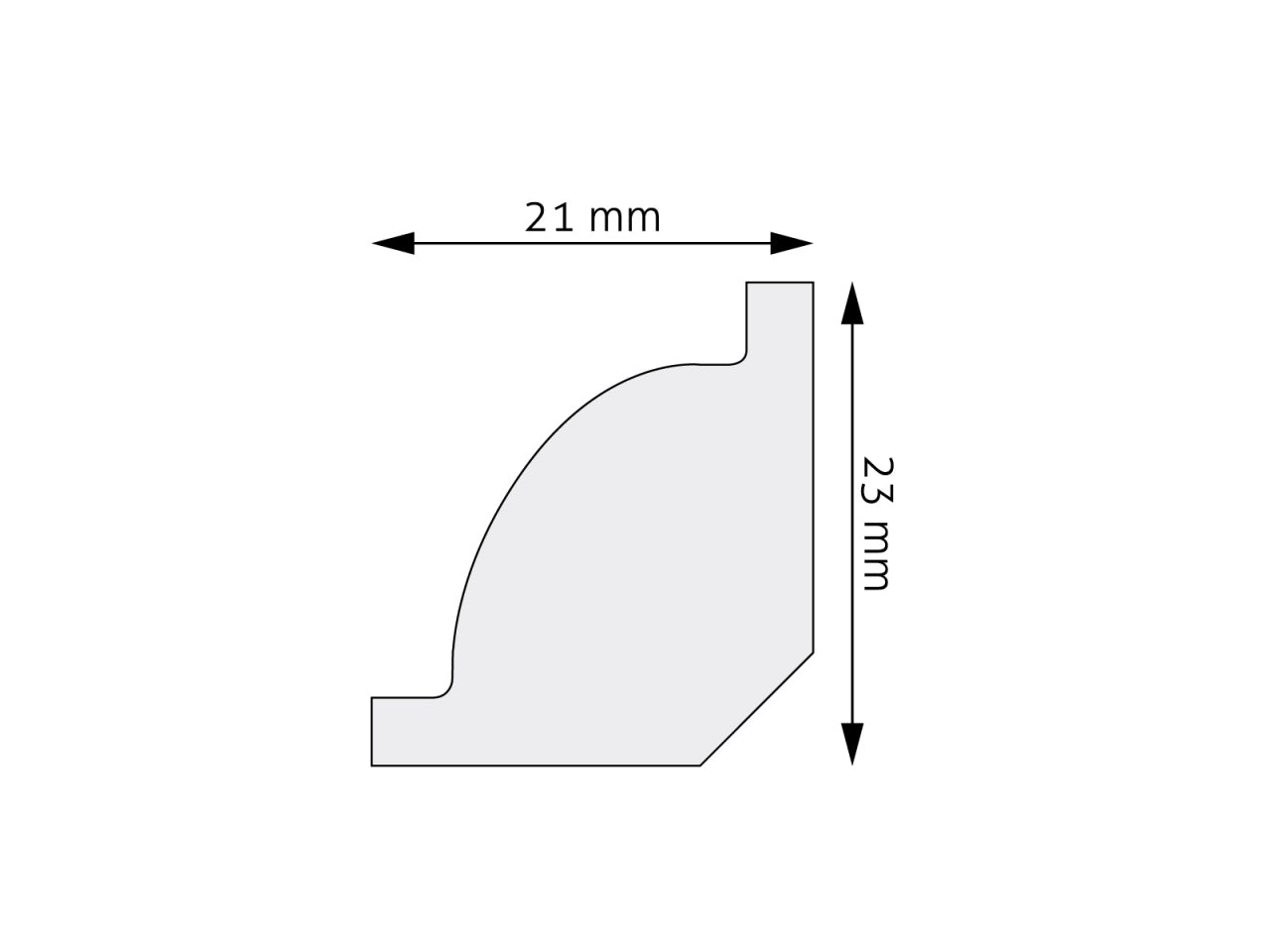 21x23 MM plinta duropolymer